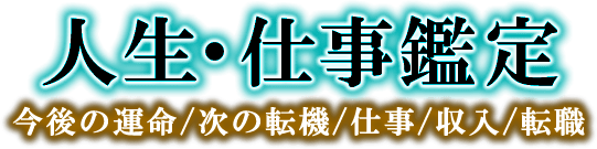 人生・仕事鑑定　今後の運命/次の転機/仕事/収入/転職
